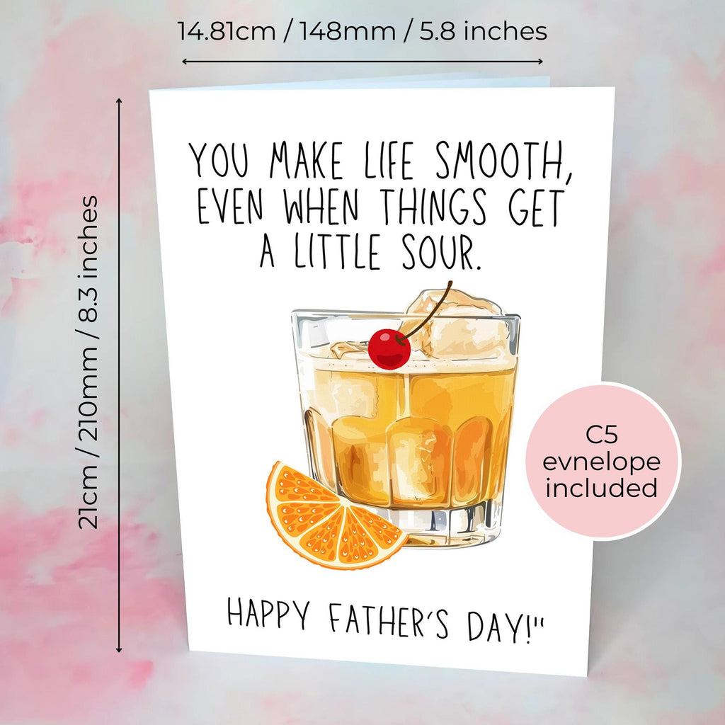 Whiskey Sours Fathers Day Card With Custom Character #F1
