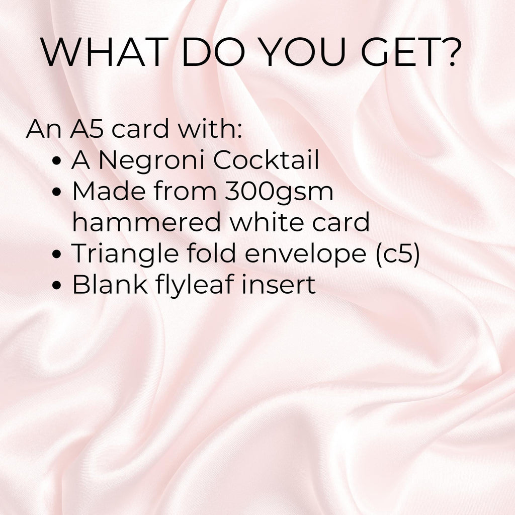 Negroni Cocktail Funny Valentines Card A5 #V1