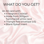 Negroni Cocktail Funny Valentines Card A5 #V1