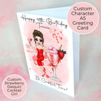 Strawberry Daiquiri Personalised A5 Luxury Birthday Card #G1