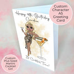 Plus sized Martini Personalised A5 Luxury Birthday Card #G1