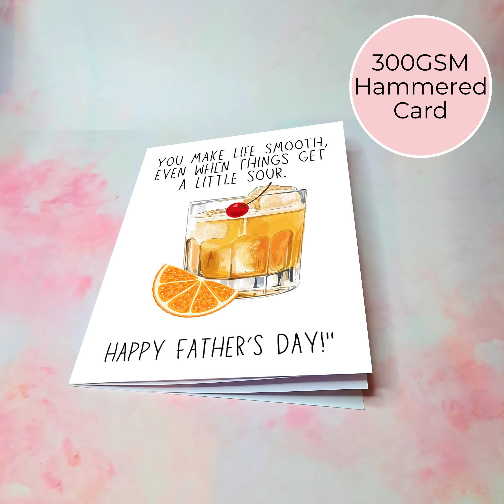 Whiskey Sours Fathers Day Card With Custom Character #F1