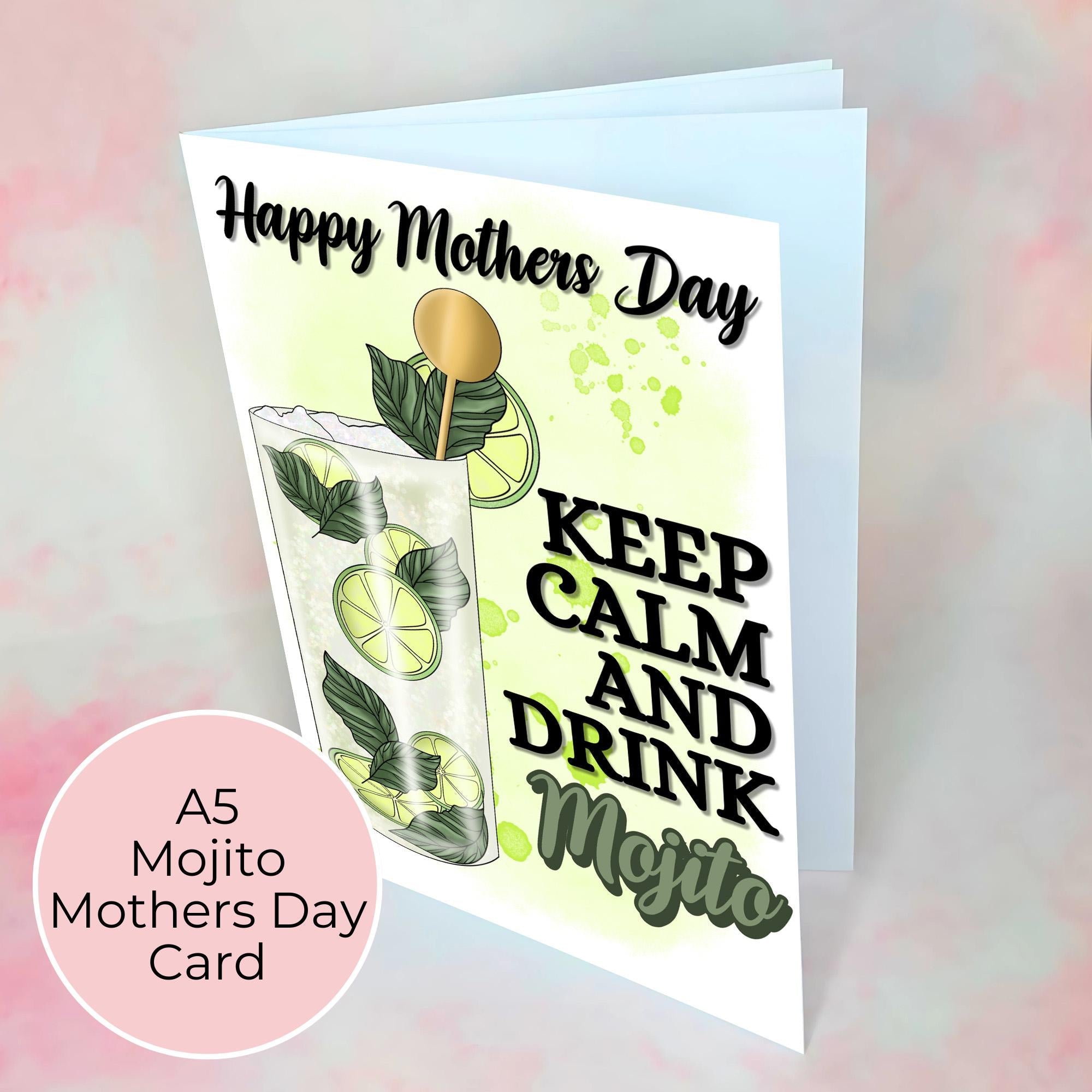 Keep Calm And Drink Mojito Personalised A5 Mothers Day Card #M1