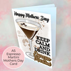 Keep Calm and Drink Espresso Martini Personalised A5 Mothers Day Card #M1