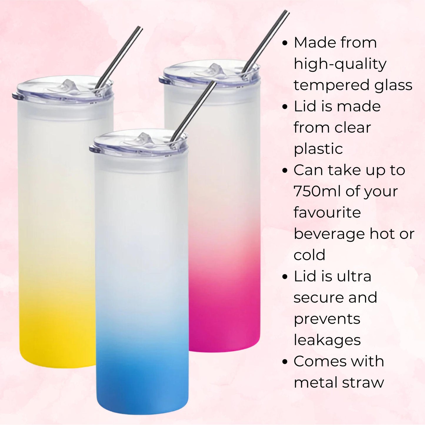 20oz Glass Ombre Tumbler With January Birth Flower Design, Black And White Line Art Carnation Birth Zodiac Flower, Milestone Birthday Gift #BF