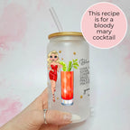 Bloody Mary Cocktail Girl 16oz Frosted Libby Glass – Personalised Recipe Glass #FL