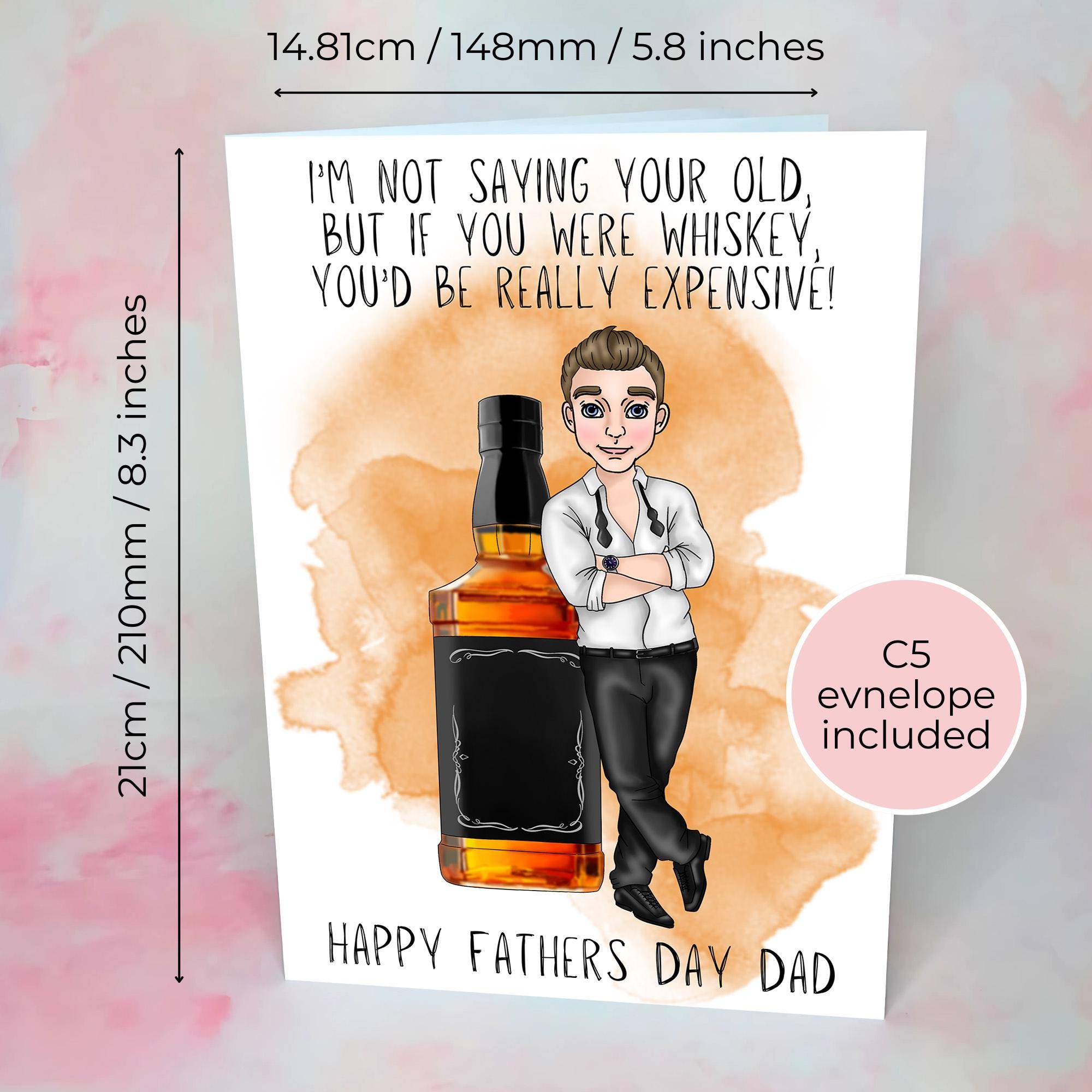 Jack Daniels Whiskey Fathers Day Card With Custom Character #F1