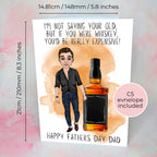 Jack Daniels Whiskey Fathers Day Card With Custom Character #F1