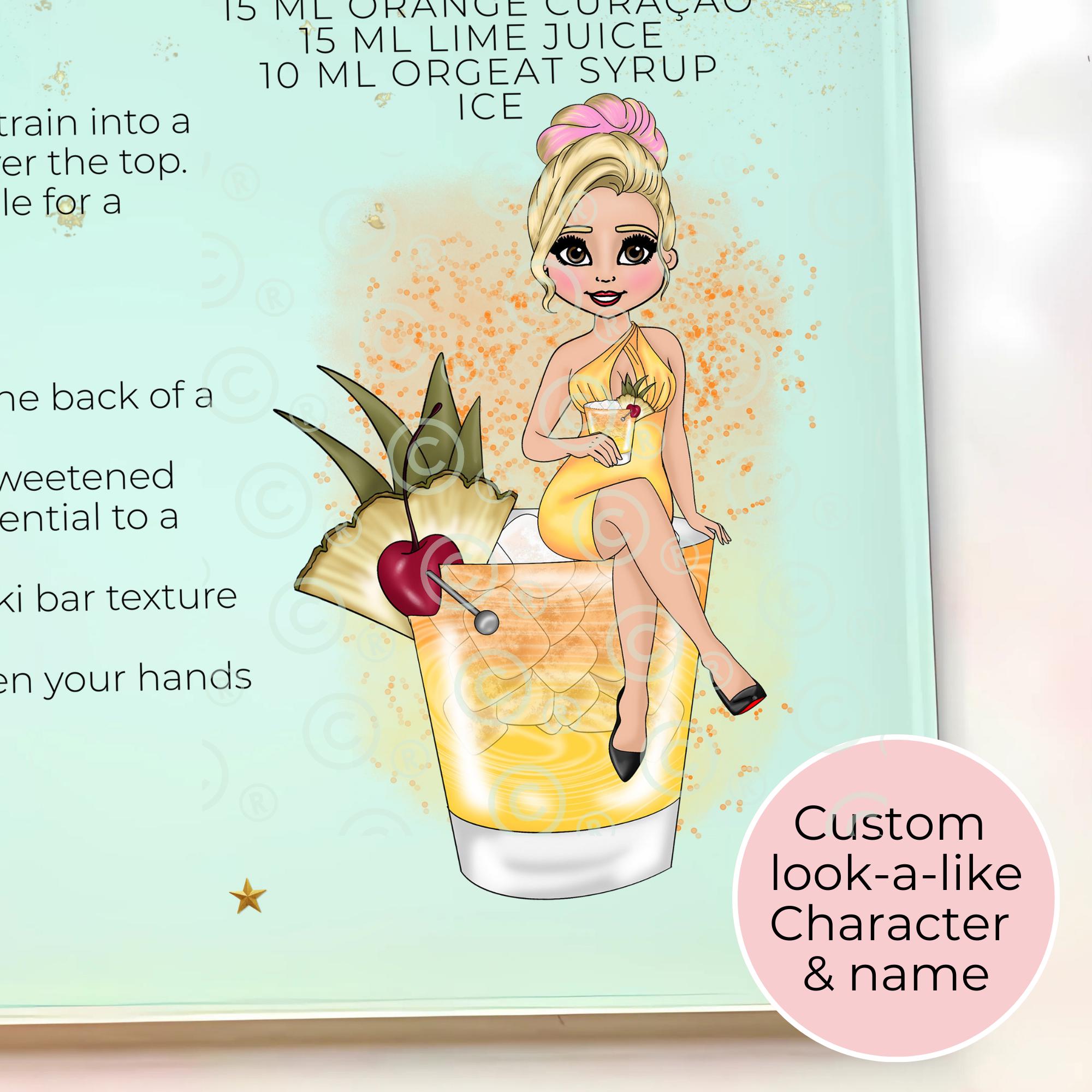 Mai Tai A3 A4 XL Personalised Tempered Glass Chopping Board #GB