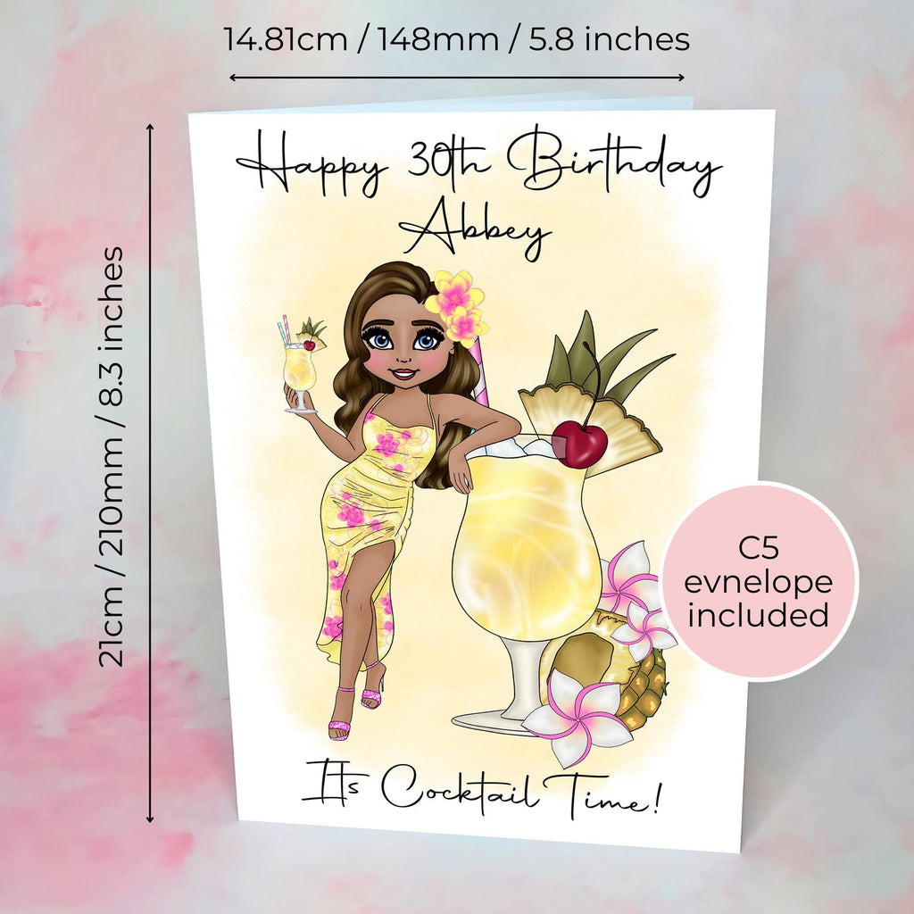 Pina Colada Personalised A5 Luxury Birthday Card #G1