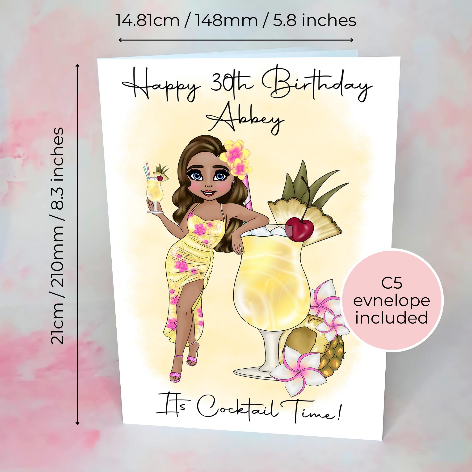 Pina Colada Personalised A5 Luxury Birthday Card #G1