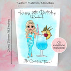 Blue Lagoon Personalised A5 Luxury Birthday Card #G1