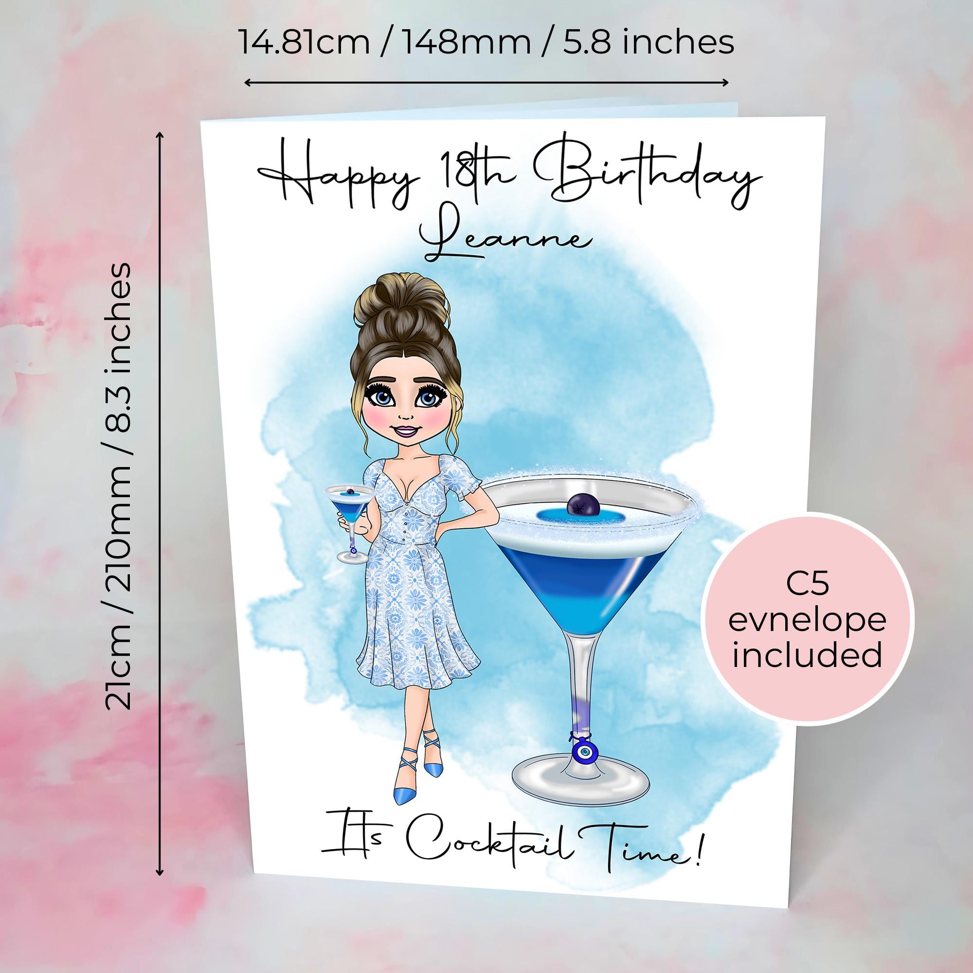 Greek Mati Personalised A5 Luxury Birthday Card #G1