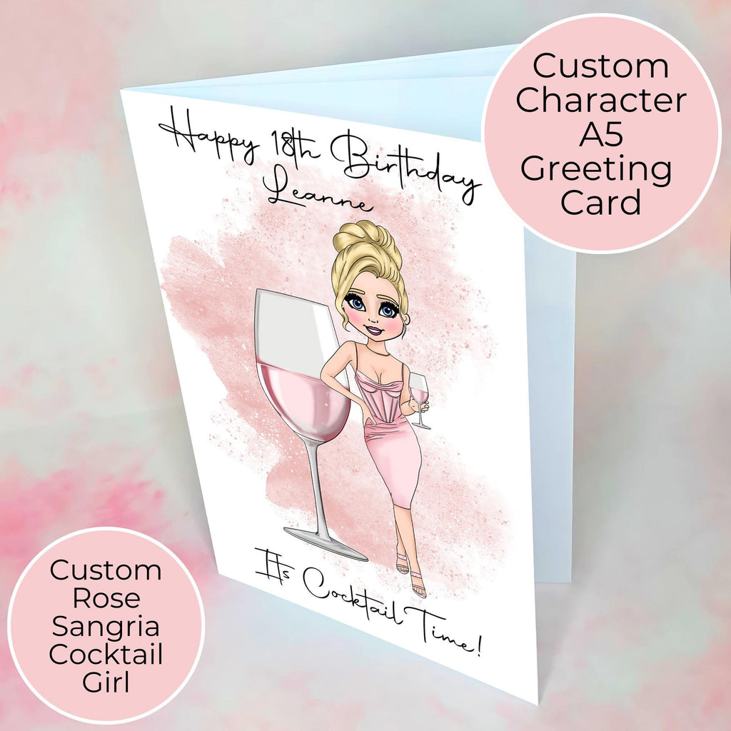 Rose Sangria Personalised A5 Luxury Birthday Card #G1