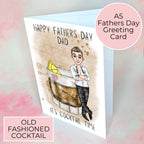 Old Fashioned Whiskey Fathers Day Card With Custom Character #F1