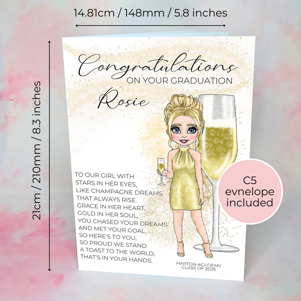French 75 Personalised A5 Luxury Graduation Card #G1