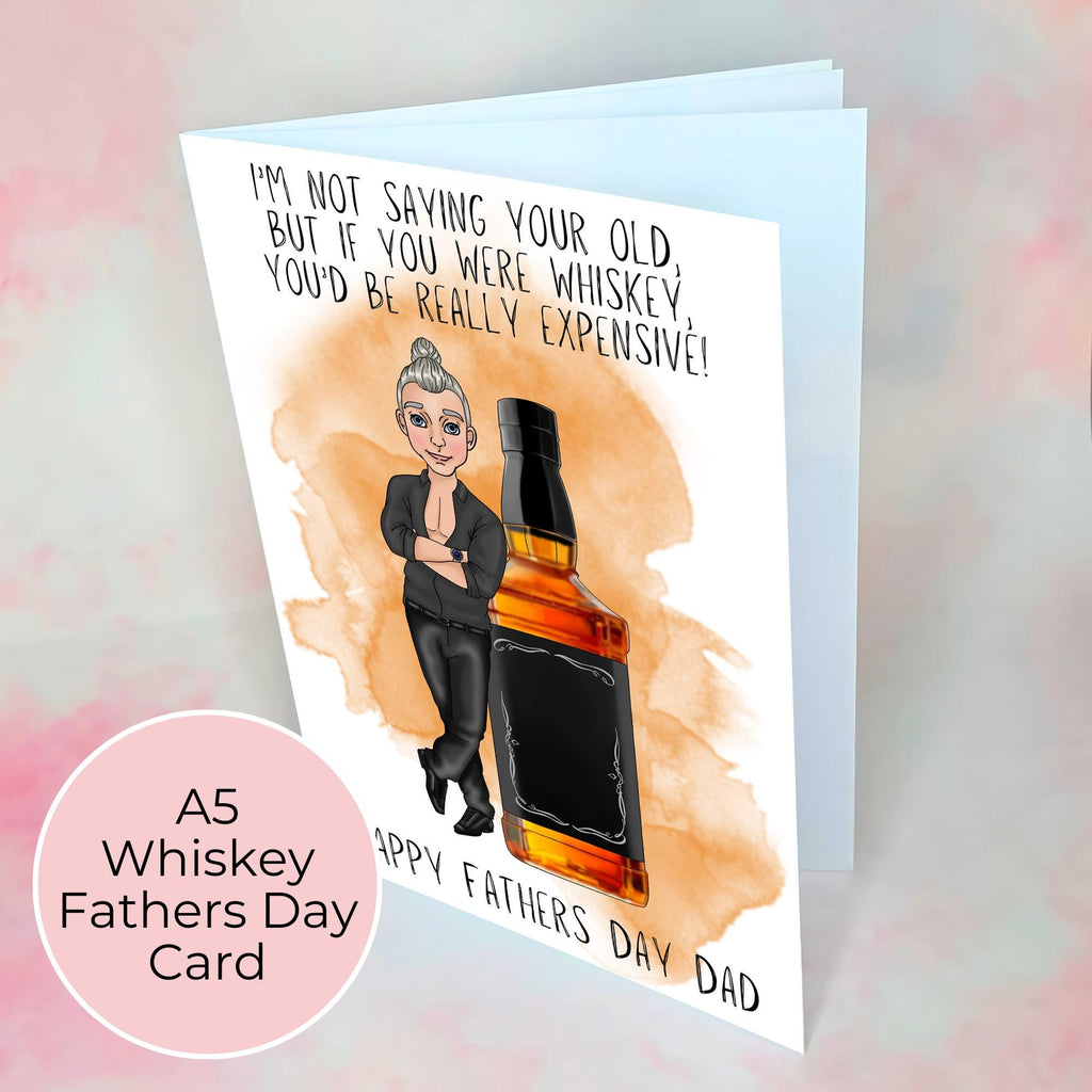 Jack Daniels Whiskey Fathers Day Card With Custom Character #F1