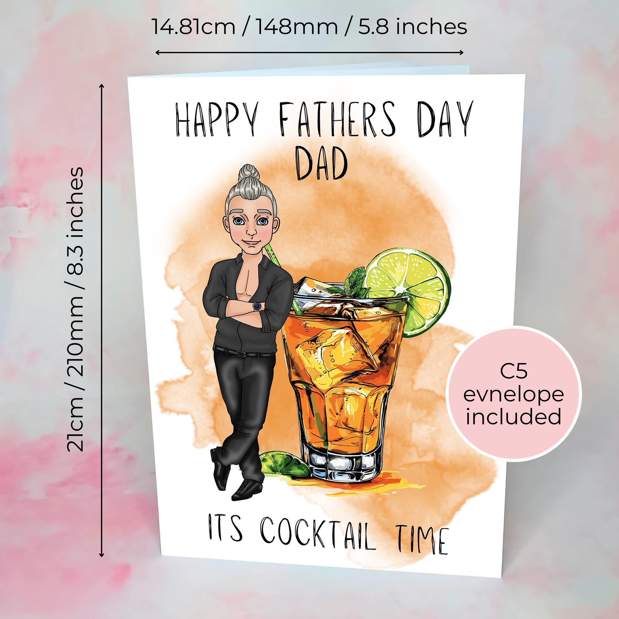 Old Cuban Fathers Day Card With Custom Character #F1