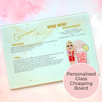 Woo Woo A3 A4 XL Personalised Tempered Glass Chopping Board #GB