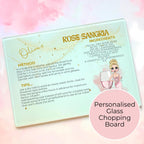 Rose Sangria A3 A4 XL Personalised Tempered Glass Chopping Board #GB