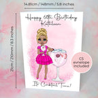 Pink Gin 75 Personalised A5 Luxury Birthday Card #G1