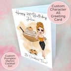 Pumpkin Martini Personalised A5 Luxury Birthday Card #G1