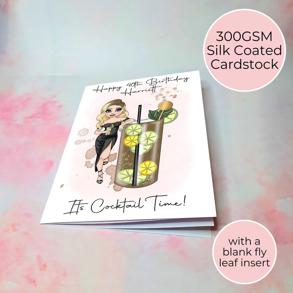 Long Island Iced Tea Personalised A5 Luxury Birthday Card #G1