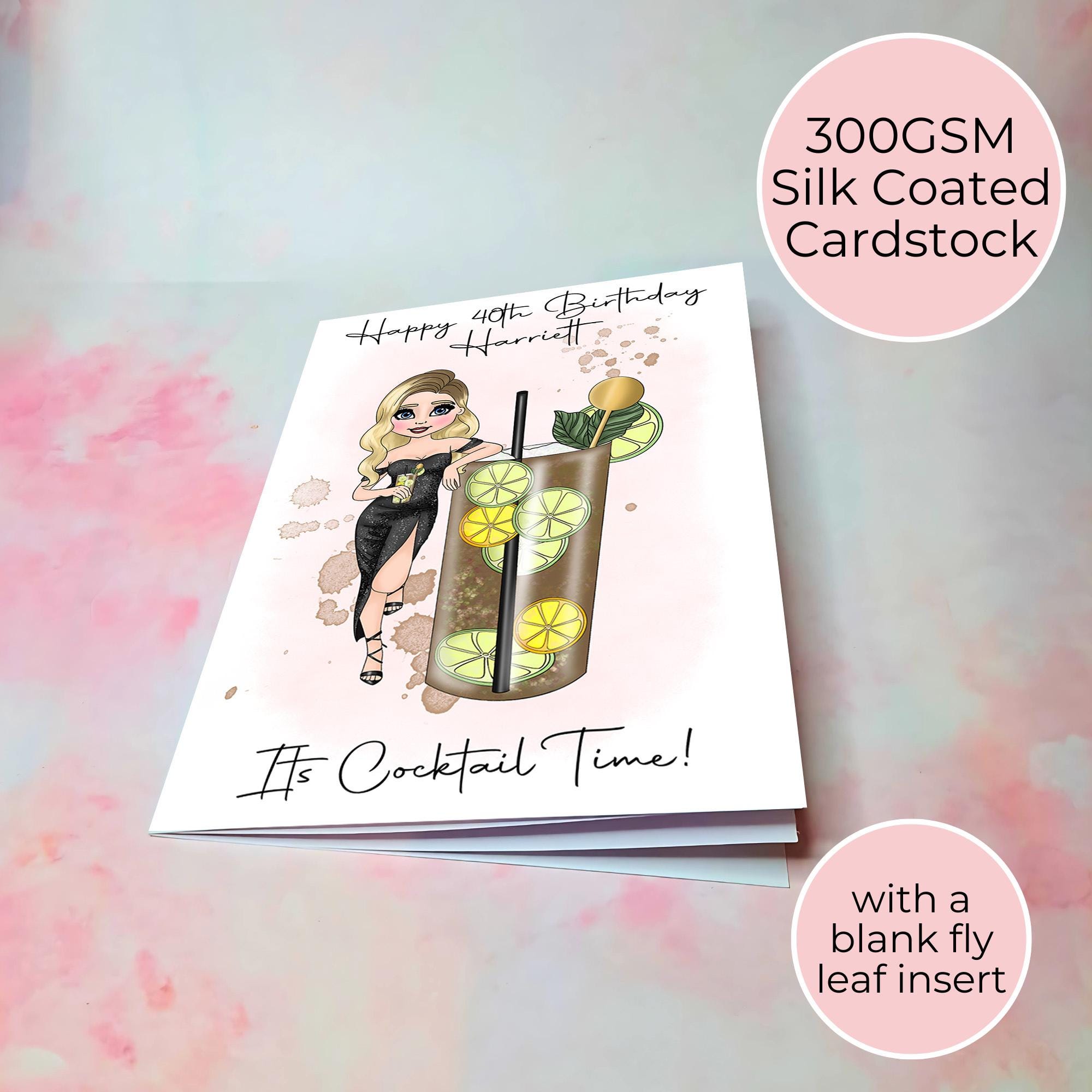 Long Island Iced Tea Personalised A5 Luxury Birthday Card #G1