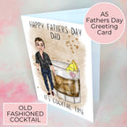Old Fashioned Whiskey Fathers Day Card With Custom Character #F1