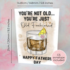 Old Fashioned Whiskey Fathers Day Card With Custom Character #F1