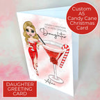 Personalised Candy Cane Cocktail Card For A Daughter #CC