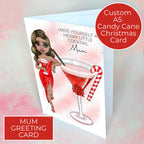 Personalised Candy Cane Cocktail Card For Mum #CC