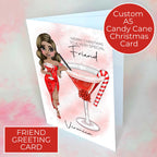 Personalised Candy Cane Cocktail Card For A Special Friend #CC