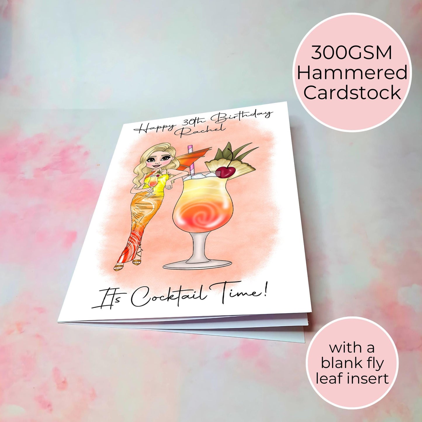 Sex On The Beach Cocktail Girl Birthday Card, Milestone Birthday Gift For Her, Cocktail Summer Soiree Birthday Party  Theme #G1
