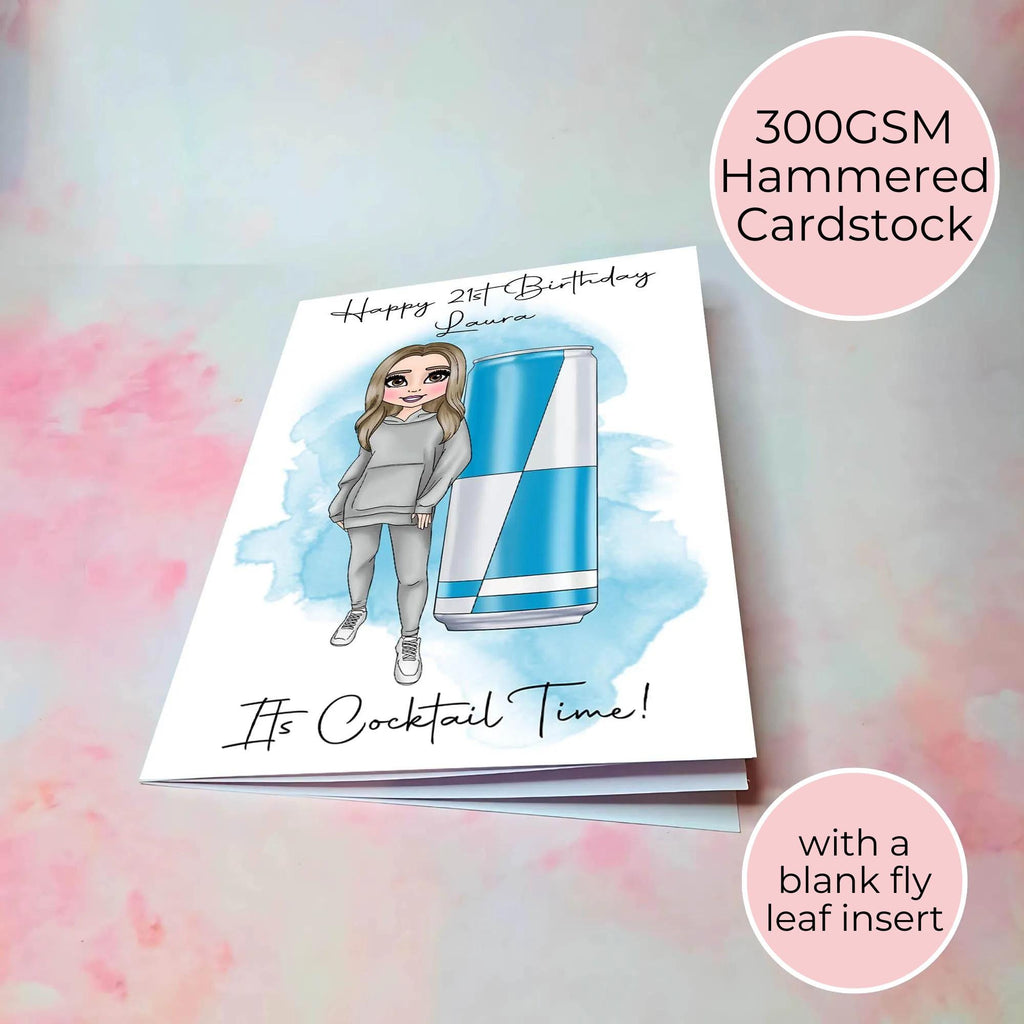 Energy Drink Personalised A5 Luxury Birthday Card #G1