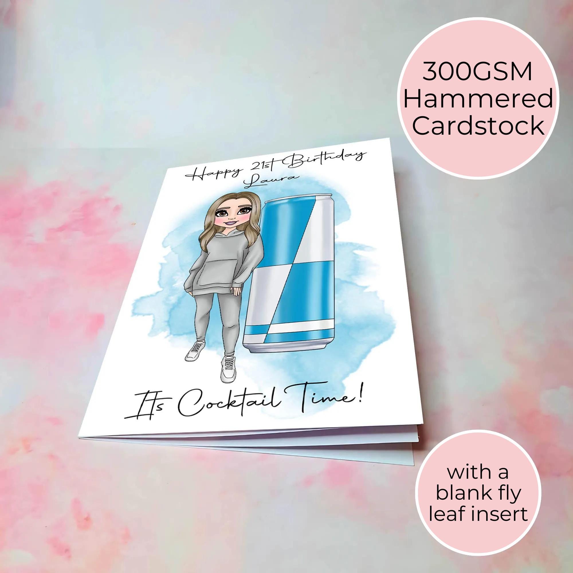 Energy Drink Personalised A5 Luxury Birthday Card #G1