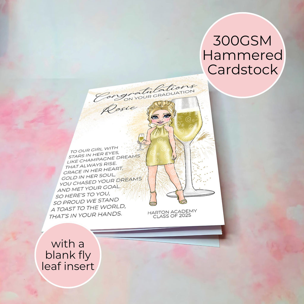 French 75 Personalised A5 Luxury Graduation Card #G1