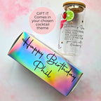 Strawberry Daiquiri Cocktail Girl 16oz Frosted Libby Glass – Personalised Recipe Glass #FL