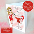 Personalised Candy Cane Cocktail Card For A Friend #CC
