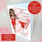Personalised Candy Cane Cocktail Card For A Fiance #CC