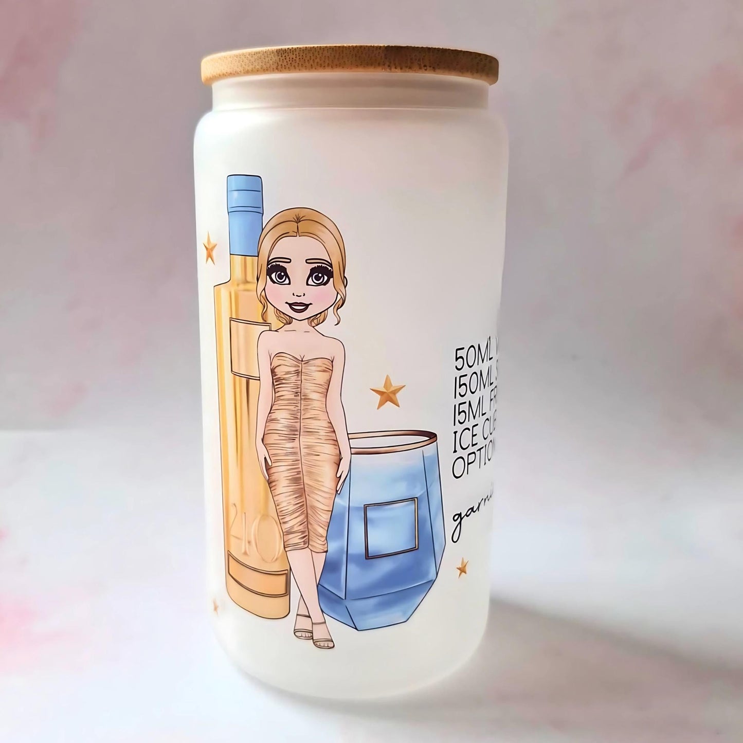 The Vodka Girl 16oz Frosted Cocktail Glass, Personalised Character Gift For Her Birthday, Girls Cocktail Night Drinkware Barware, Cocktail Lover #FL