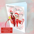 Personalised Candy Cane Cocktail Card for Brother And Wife #CC