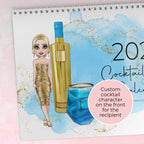 2026 Horizontal Cocktail Recipe Wall Calendar #CG