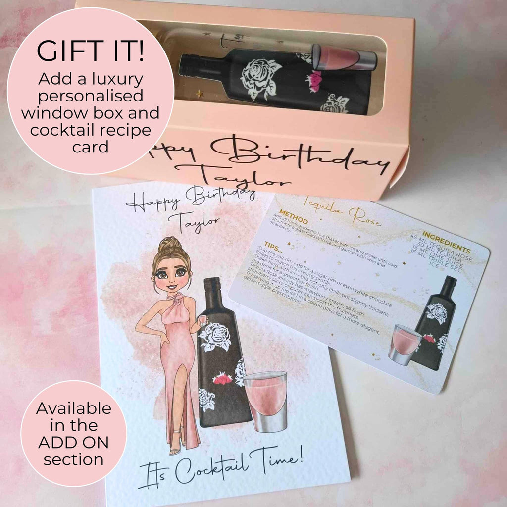 Tequila Rose Cocktail Girl 16oz Frosted Libby Glass – Personalised Recipe Glass #FL