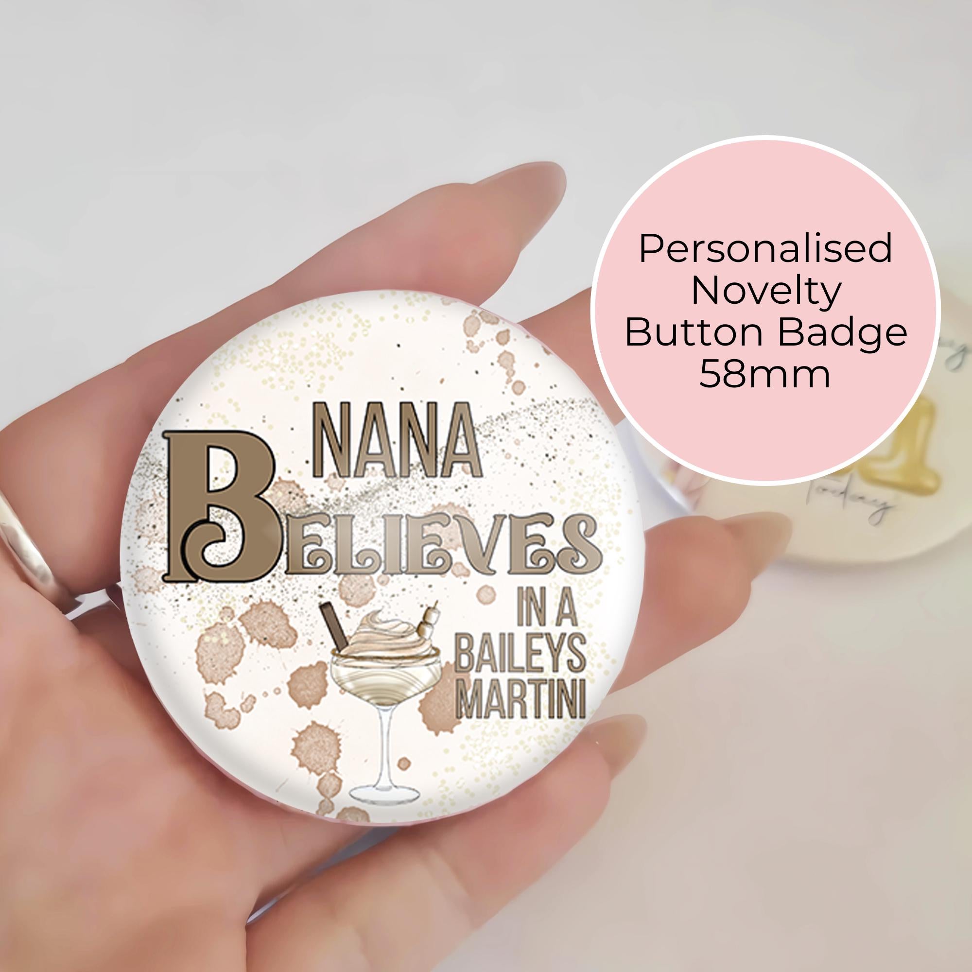 I Believe In A Baileys Martini Festive Button Badge #BB #CG