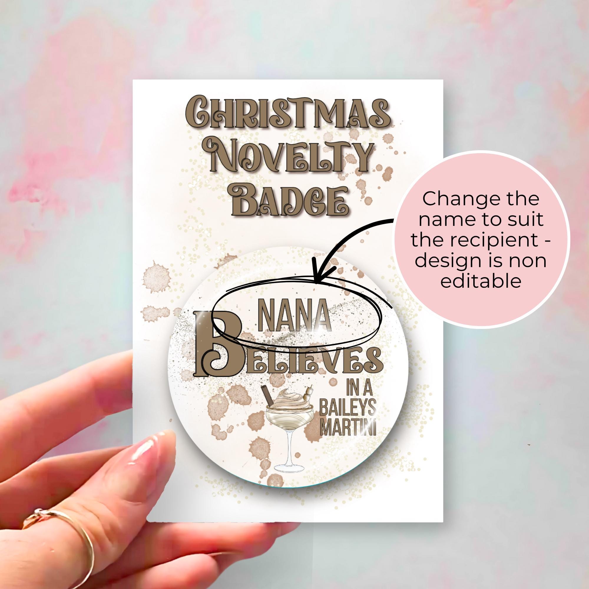 I Believe In A Baileys Martini Festive Button Badge #BB #CG
