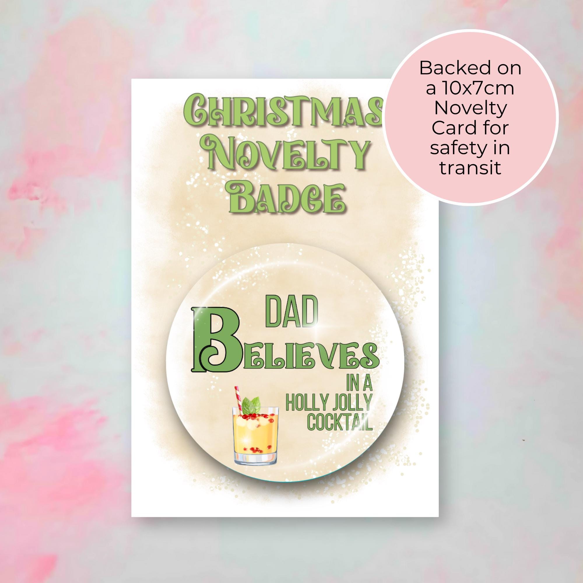 I Believe In A Holly Jolly Festive Button Badge #BB #CG