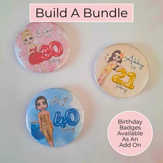 ADD ON: Personalised 58MM Birthday Button Badge - Don't Purchase This Listing Alone #AO