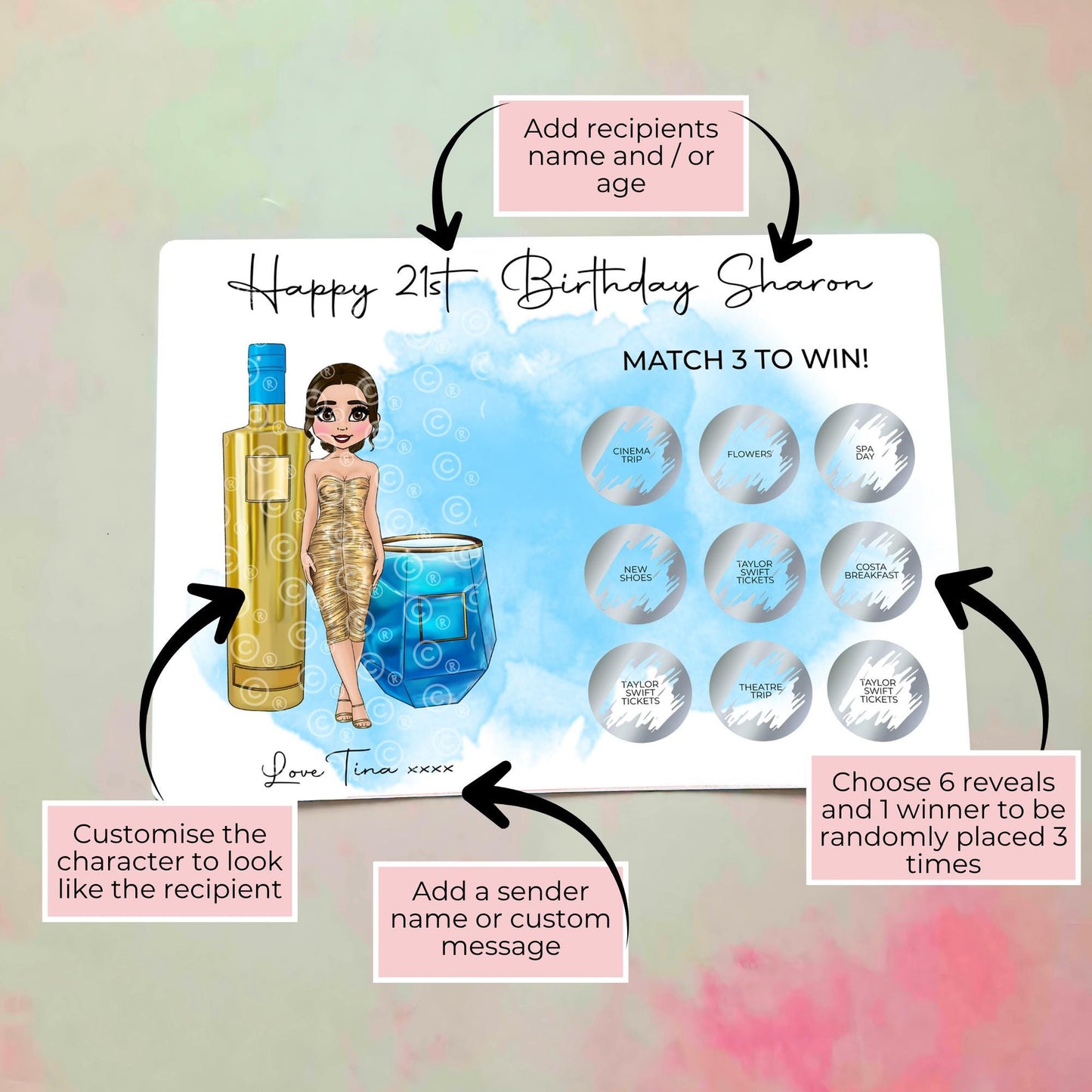 ADD ON: Personalised A5 Cocktail Scratch Card - Don't Purchase This Listing Alone #AO