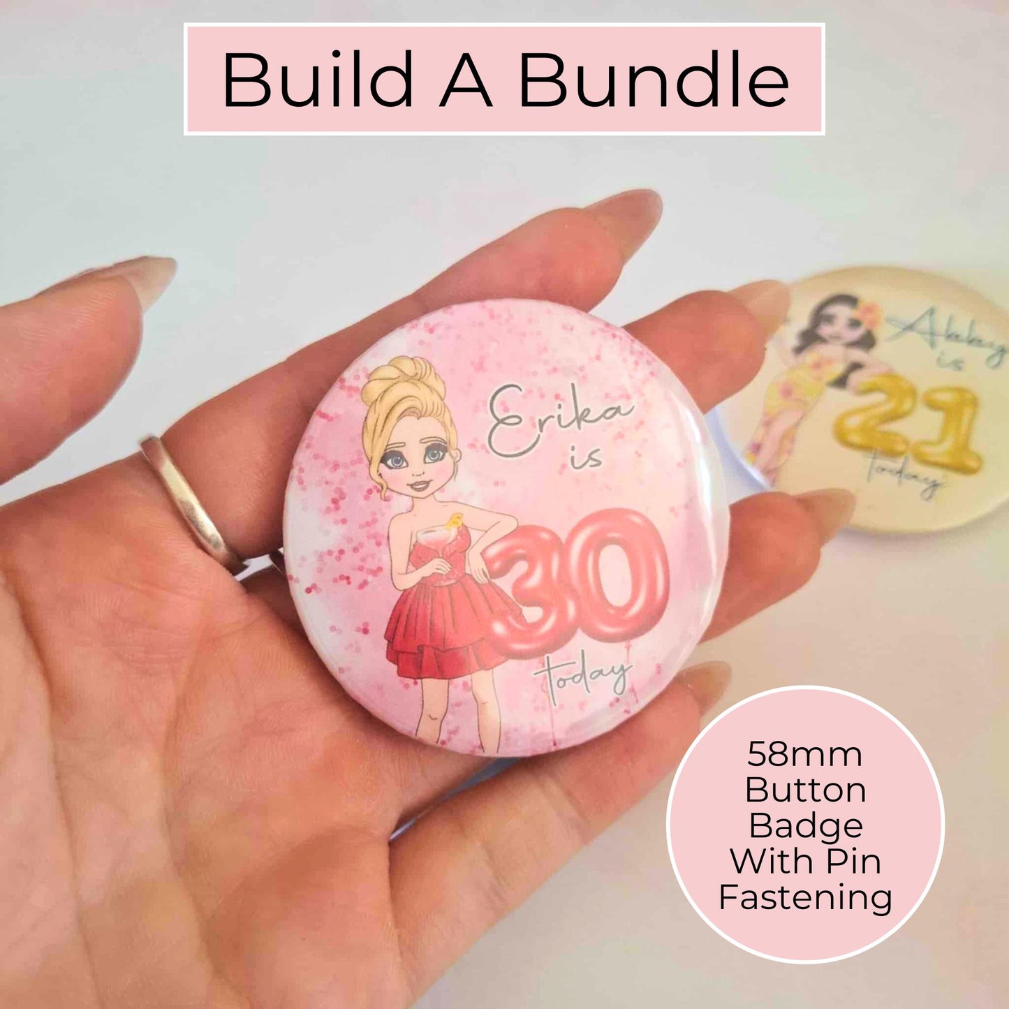 ADD ON: Personalised 58MM Birthday Button Badge - Don't Purchase This Listing Alone #AO